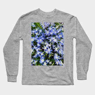 Springtime Flowers, Beautiful Blue Blooms, Gardener Long Sleeve T-Shirt